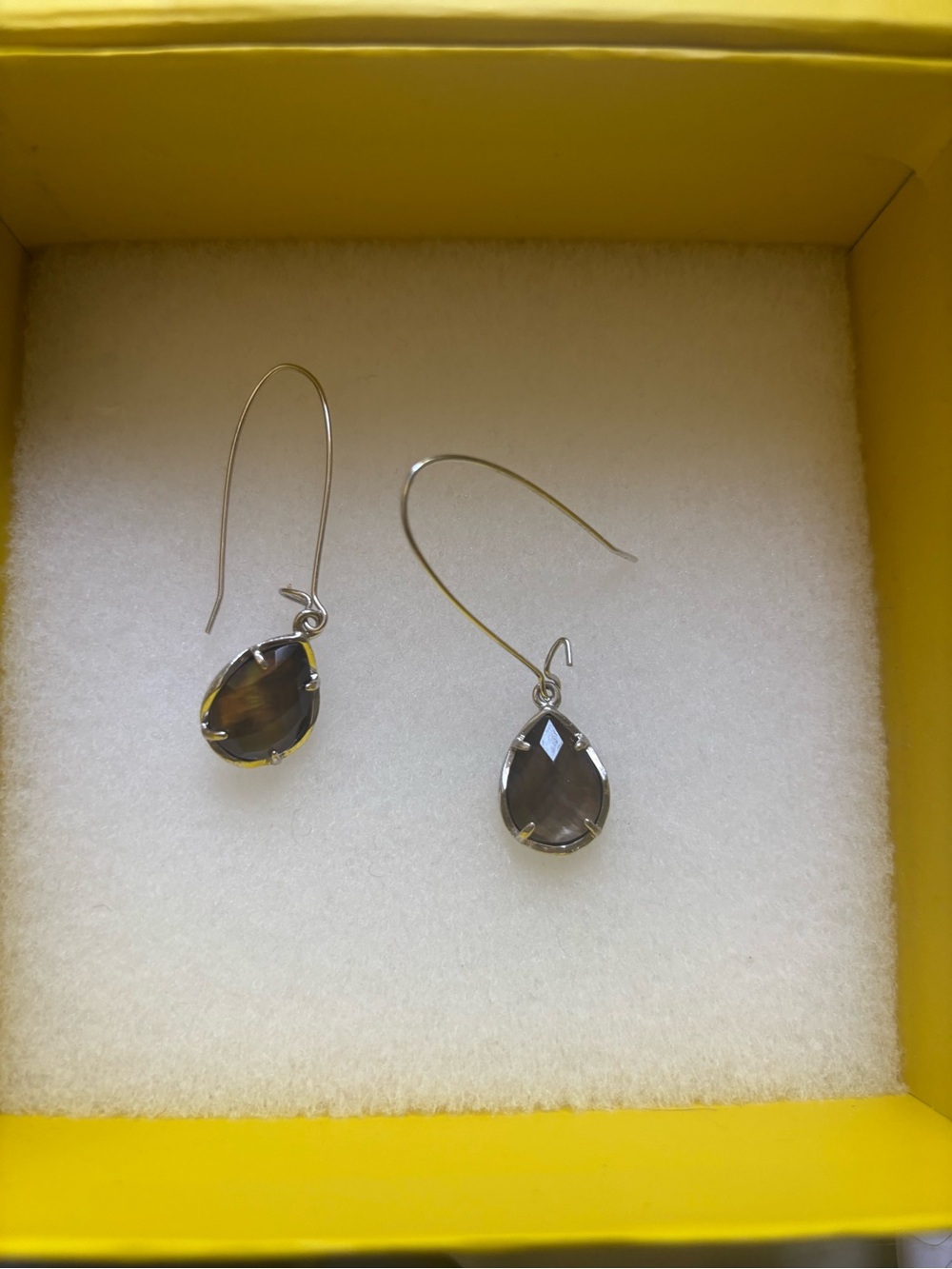 Kendra Scott Smoky Teardrop Dangle Earrings in Sterling Silver
